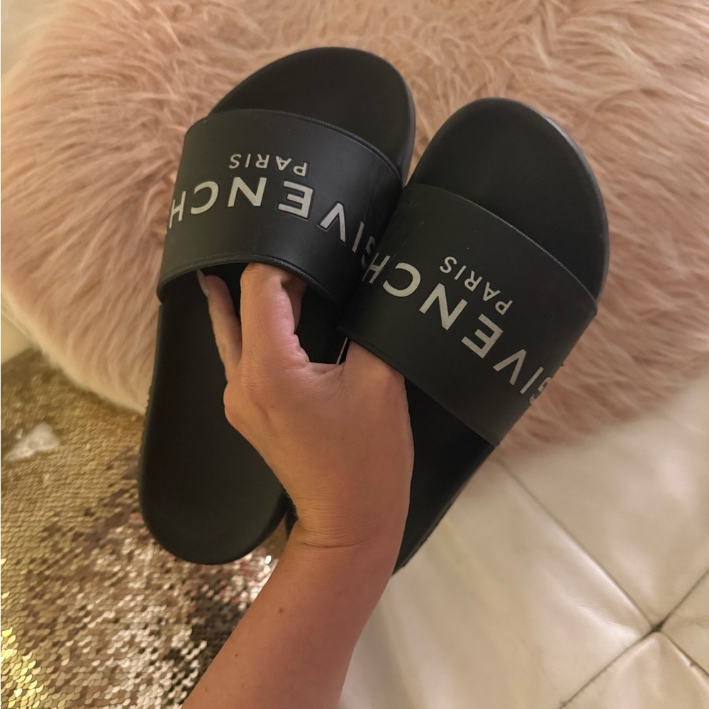 Givenchy Black Logo Slide Sandals